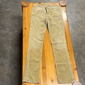 Goldsign Women's Misfit Straight Leg Jeans In Khaki Tan suede